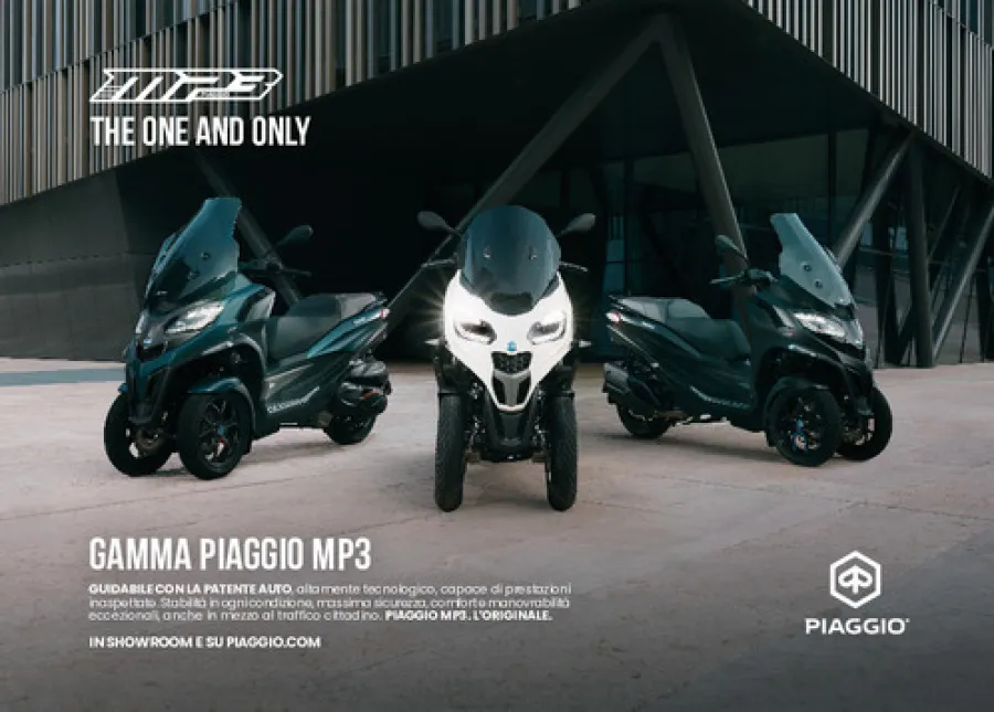 a gamma Piaggio Mp3 Euro5+ è tua con supervalutazionedell'usato*: 
