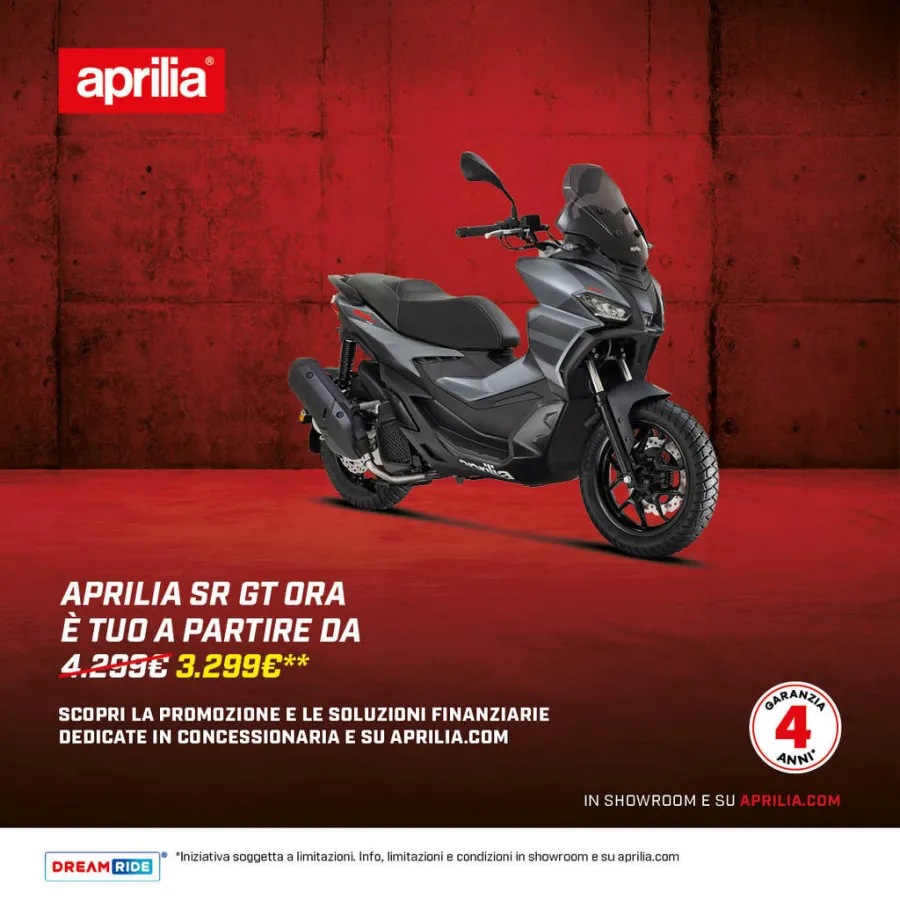 SR GT TUO A PARTIRE DA 3.299€ CON ANTICIPO ZERO (TAN 1,99%, TAEG 13,60%). 